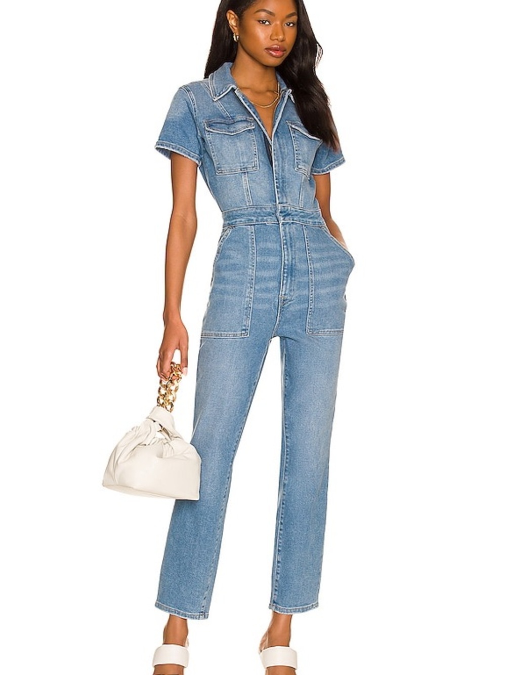 Good American Light Blue Denim Jumpsuit Jeans - Women's XS